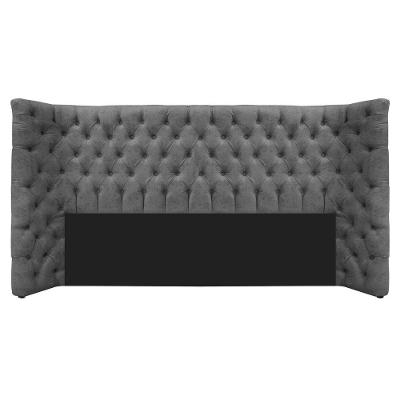 Cabeceira King Everest P02 195cm Para Cama Box Linho - Doce Sonho Móveis Chumbo