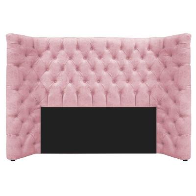 Cabeceira Casal Everest P02 140cm Para Cama Box Suede Rosa Bebê