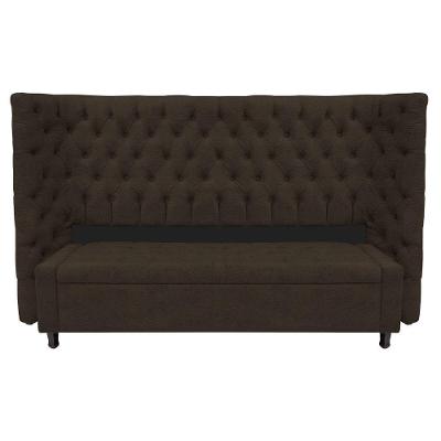 Kit Cabeceira e Calçadeira Baú Queen Everest P02 160cm Para Cama Box Corano Marrom