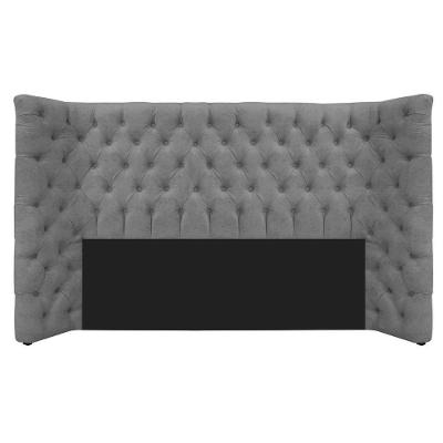 Cabeceira Queen Everest P02 160cm Para Cama Box Suede - Doce Sonho Móveis Cinza
