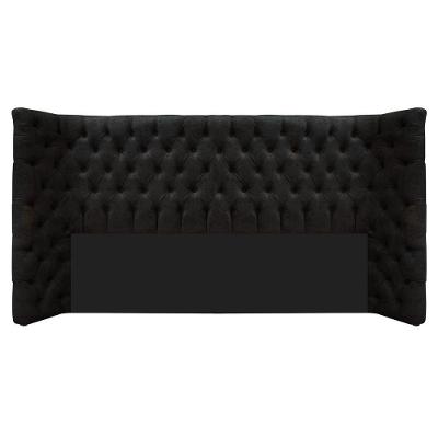Cabeceira King Everest P02 195cm Para Cama Box Suede - Doce Sonho Móveis Preto