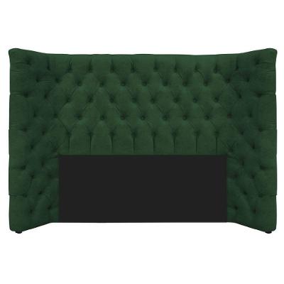 Cabeceira Casal Everest P02 140cm Para Cama Box Suede Verde