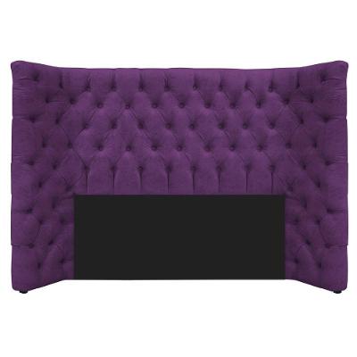 Cabeceira Casal Everest P02 140cm Para Cama Box Suede Roxo
