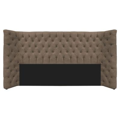 Cabeceira King Everest P02 195cm Para Cama Box Suede - Doce Sonho Móveis Marrom