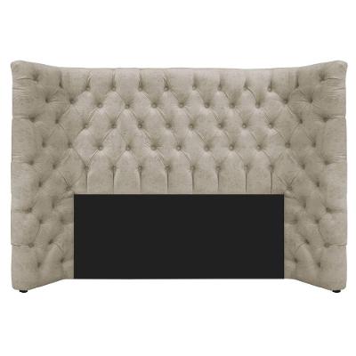 Cabeceira Casal Everest P02 140cm Para Cama Box Suede Bege