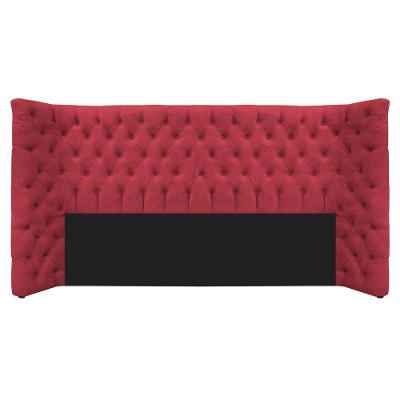 Cabeceira King Everest P02 195cm Para Cama Box Suede Vermelho