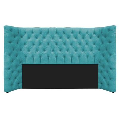 Cabeceira Queen Everest P02 160cm Para Cama Box Suede - Doce Sonho Móveis Azul Turquesa