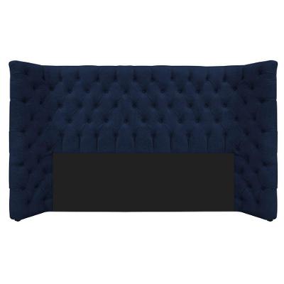 Cabeceira Queen Everest P02 160cm Para Cama Box Suede - Doce Sonho Móveis Azul Marinho