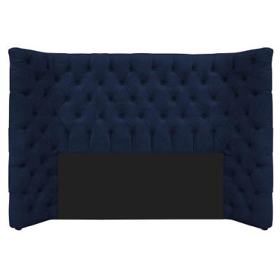 Cabeceira Casal Everest P02 140cm Para Cama Box Suede Azul Marinho