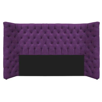 Cabeceira Queen Everest P02 160cm Para Cama Box Suede - Doce Sonho Móveis Roxo