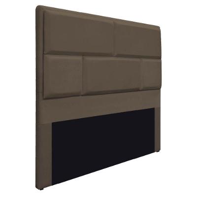 Cabeceira King Brick P02 195 cm Para Cama Box Suede Marrom