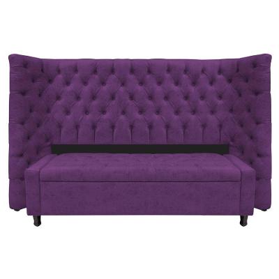 Kit Cabeceira e Calçadeira Baú Queen Everest P02 160cm Para Cama Box Suede Roxo