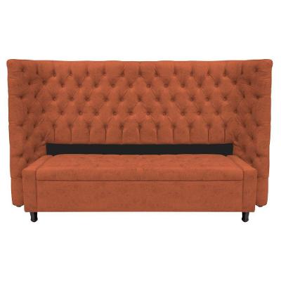 Kit Cabeceira e Calçadeira Baú King Everest P02 195cm Para Cama Box Suede Terracota