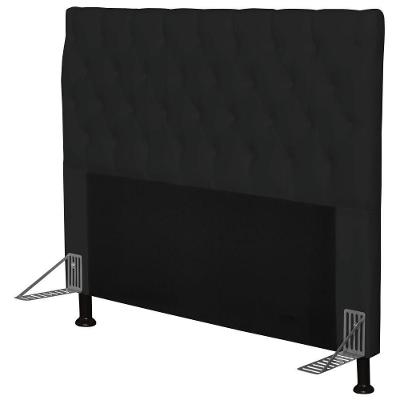 Cabeceira Cama Box Casal Queen 160cm Cristal Corino Preto