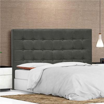 Cabeceira Queen Pequim P04 160 Cm Suede Cinza Escuro Tca 958