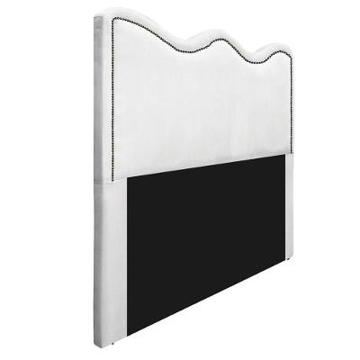 Cabeceira Solteiro Bari P02 90 cm Para Cama Box Suede Branco
