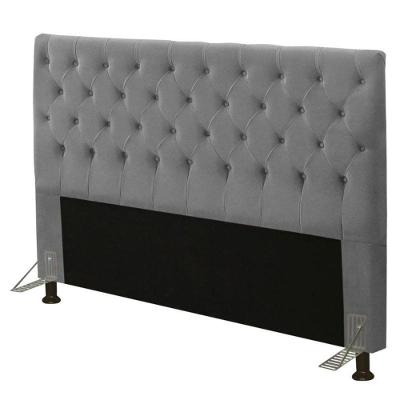 Cabeceira Casal King 195Cm Cristal Suede Cinza - Js Móveis