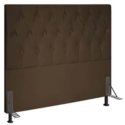 Cabeceira Casal 1,40m Estocolmo Suede - Pallazio Cor Marrom