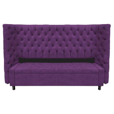 Kit Cabeceira e Calçadeira Baú King Everest P02 195cm Para Cama Box Suede Roxo