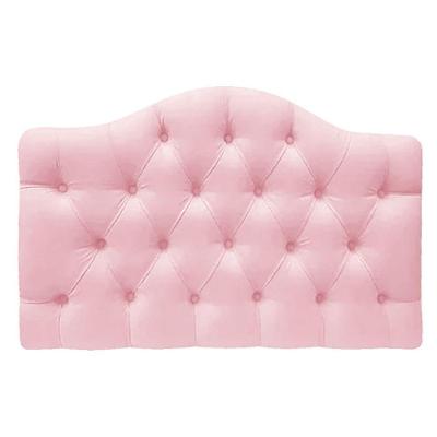 Cabeceira Suspensa Imperatriz 90 Cm Solteiro Suede Rosa Bebê