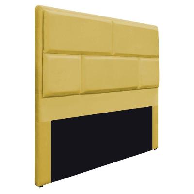 Cabeceira King Brick P02 195 cm Para Cama Box Suede Amarelo