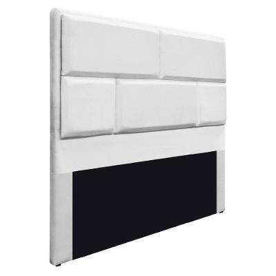 Cabeceira King Brick P02 195 cm Para Cama Box Suede Branco