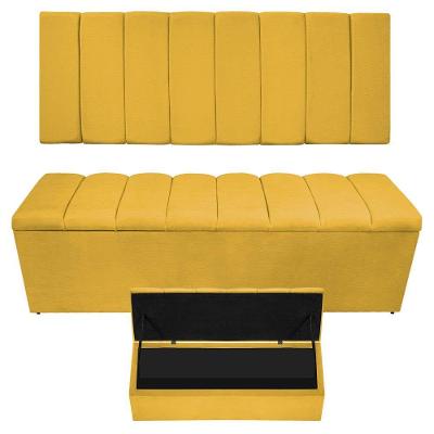 Kit Cabeceira E Calçadeira Sevilha P02 160 Cm Queen Size Corano - Doce Sonho Móveis