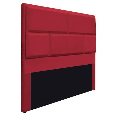Cabeceira King Brick P02 195 cm Para Cama Box Suede Vermelho
