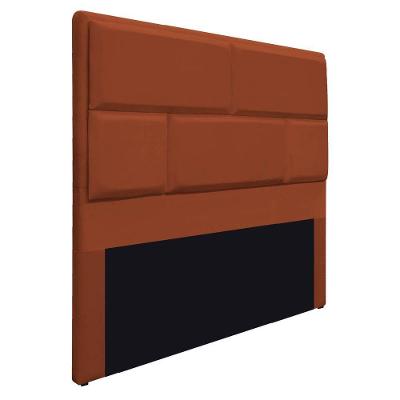 Cabeceira Solteiro Brick P02 90 Cm Para Cama Box Suede - Doce Sonho Móveis Terracota