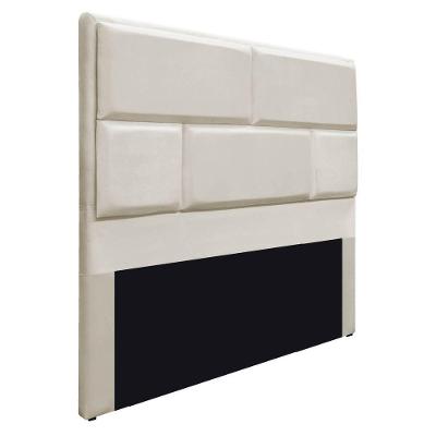 Cabeceira Solteiro Brick P02 90 cm Para Cama Box Linho Bege