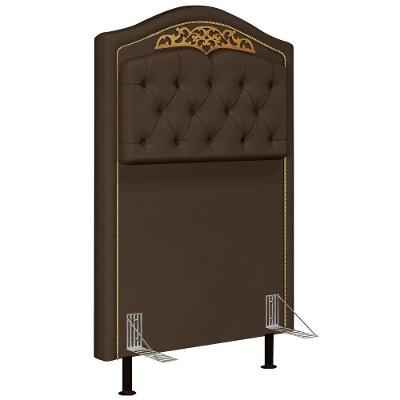 Cabeceira Cama Box Solteiro 90Cm Suede Chocolate