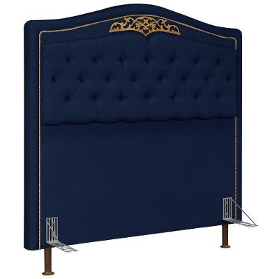 Cabeceira Cama Box Casal 140Cm Suede Azul