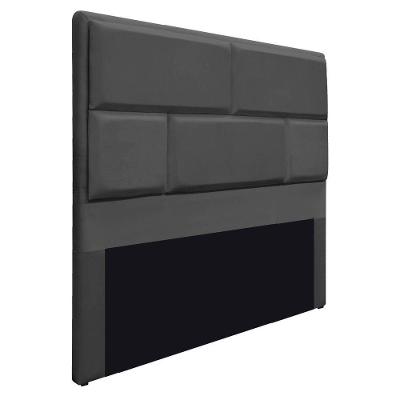 Cabeceira Solteiro Brick 90 Cm Cama Box Linho Cinza Escuro