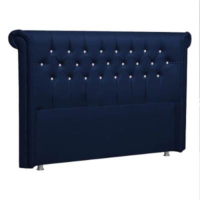 Cabeceira Solteiro Brescia P04 100 Cm Suede Azul Marinho