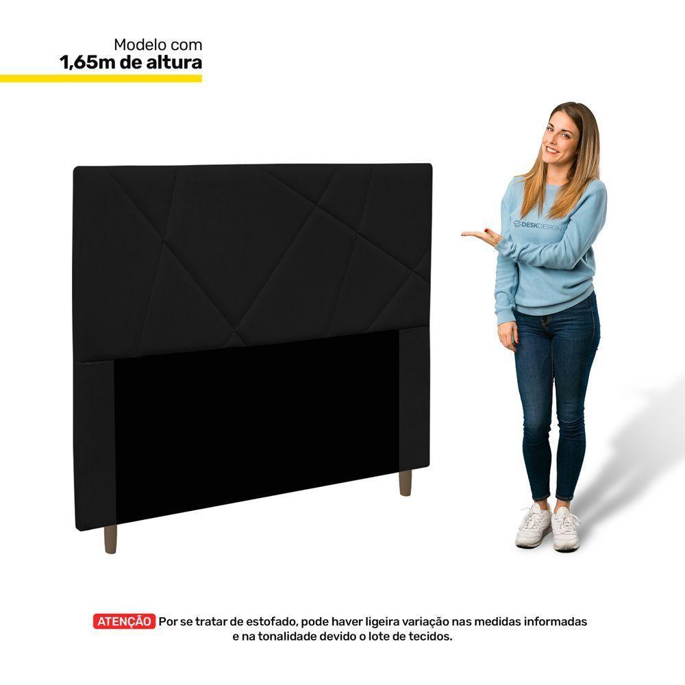 Cabeceira Cama Box Casal King Size Mali 195Cm Preto - 4