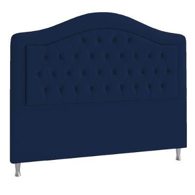 Cabeceira Queen ághata P04 160 Cm Suede Azul Marinho