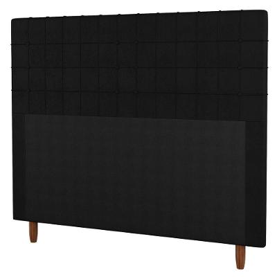 Cabeceira Cama Box Casal King Size 195Cm Suede Preto