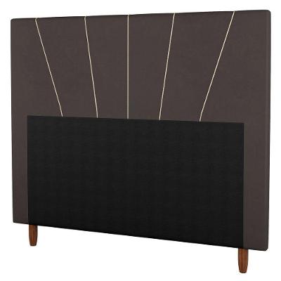 Cabeceira Cama Box Casal Dallas 140Cm Suede Marrom