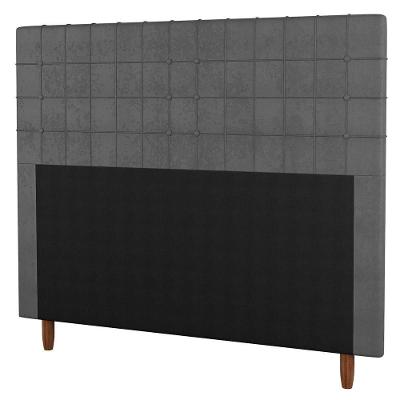 Cabeceira Cama Box Casal Queen Size 160Cm Suede Cinza