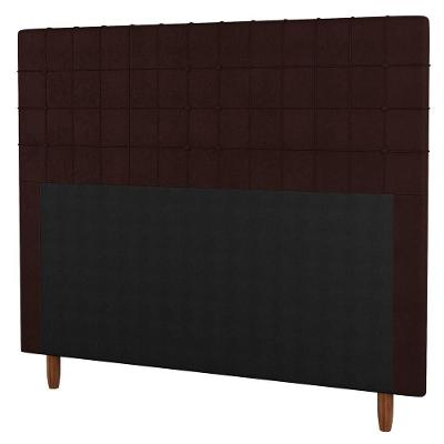 Cabeceira Cama Box Casal Queen Size 160Cm Sintético Marrom
