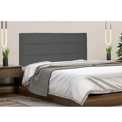 Painel Cabeceira Livia Cama Box Solteiro 90Cm Suede Cinza