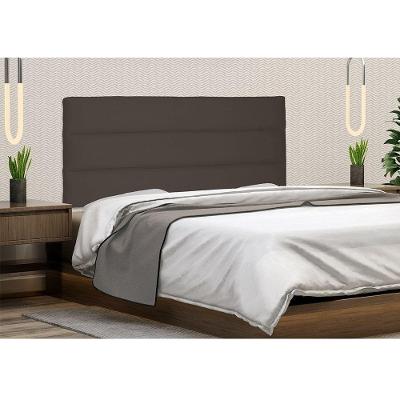 Painel Cabeceira Livia Cama Box Solteiro 90Cm Suede Café