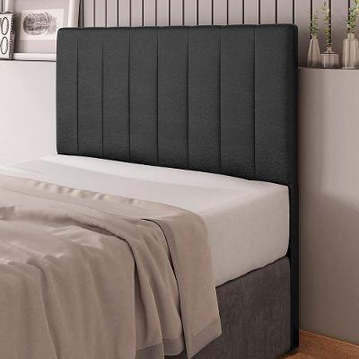 Cabeceira Cama Box Casal Queen Size Ivana 160cm Sintético Preto - Abmaza