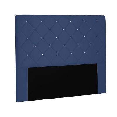 Cabeceira Tania Cama Box Casal 140Cm Suede Azul Marinho