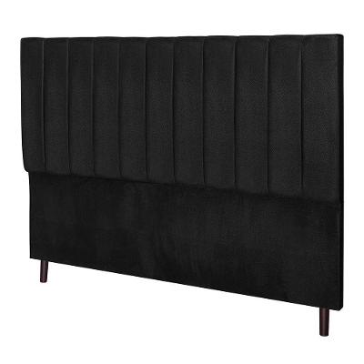Cabeceira Leblon Para Cama Box Casal 144 Cm Suede Preto