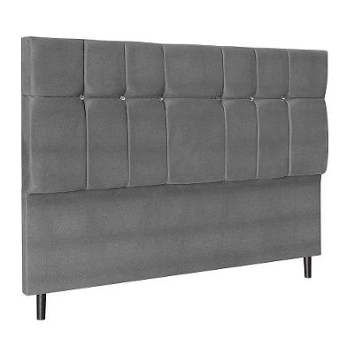 Cabeceira Paris Para Cama Box Casal 144 Cm Suede Cinza