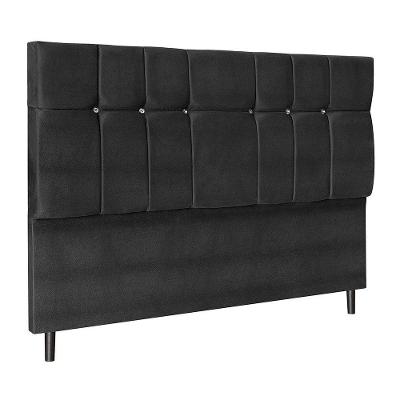 Cabeceira Paris Para Cama Box Casal 144 Cm Suede Preto