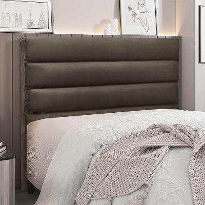 Cabeceira Cama Box Casal La Italiana 140Cm Veludo Marrom