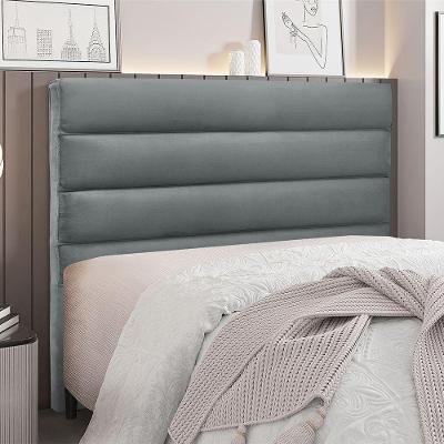 Cabeceira Para Cama Box Casal La Italiana 140Cm Veludo Cinza