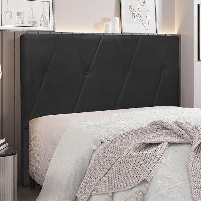 Cabeceira Para Cama Box King Aquilla 195Cm Veludo Preto